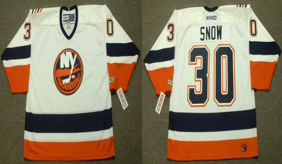 2019 Men New York Islanders 30 Snow white CCM NHL jersey